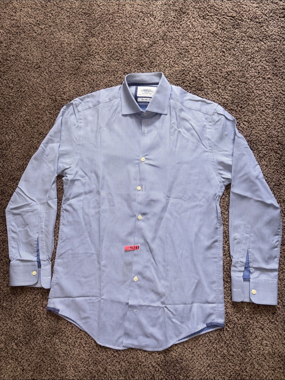 Charles Tyrwhitt Light Blue Patterned Dress Shirt